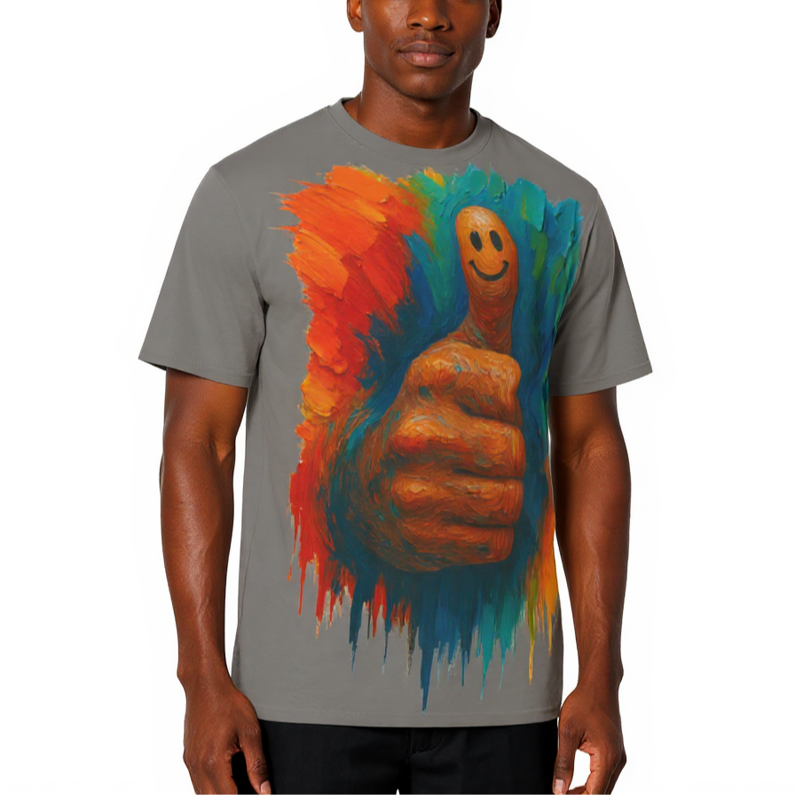 Men's Crewneck Cotton+Polyester Premium T-shirt | "Thumbs Up"
