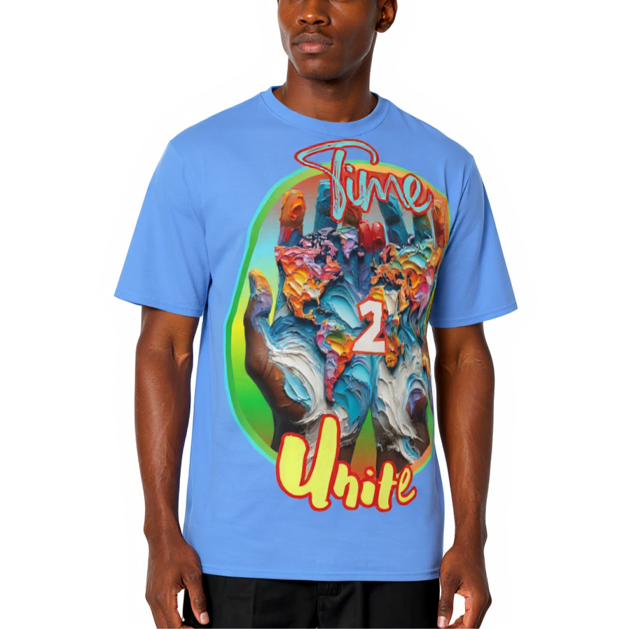 Men's Crewneck Cotton+Polyester Premium T-shirt | "Time 2 Unite"