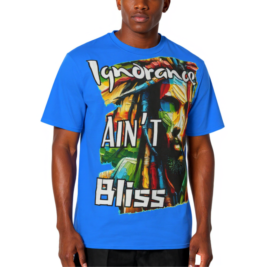 Men's Crewneck Cotton+Polyester Premium T-shirt | "Ignorance Ain't Bliss"