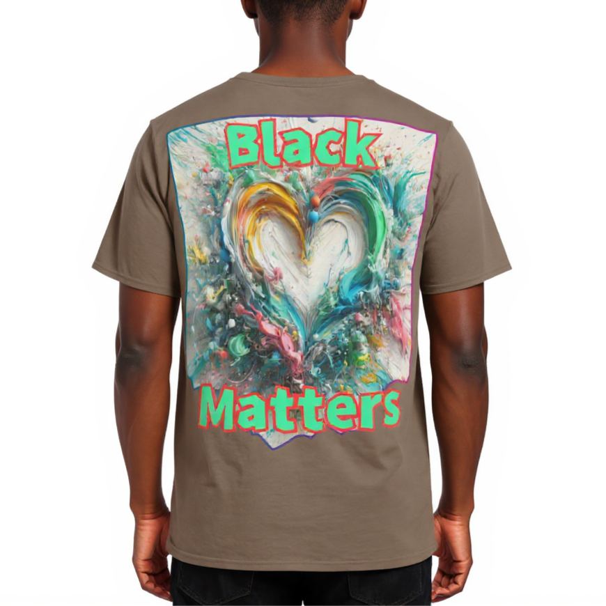 Men's Crewneck Cotton+Polyester Premium T-shirt | "BlackLoveMatters"