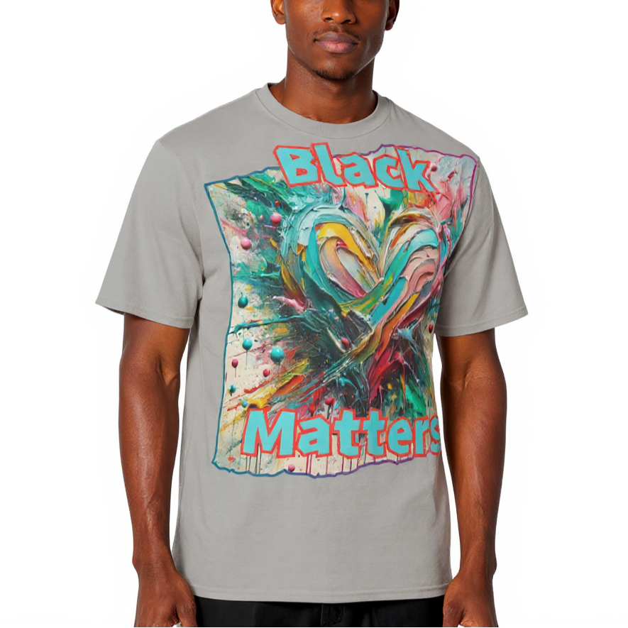 Men's Crewneck Cotton+Polyester Premium T-shirt | "BlackLoveMatters"