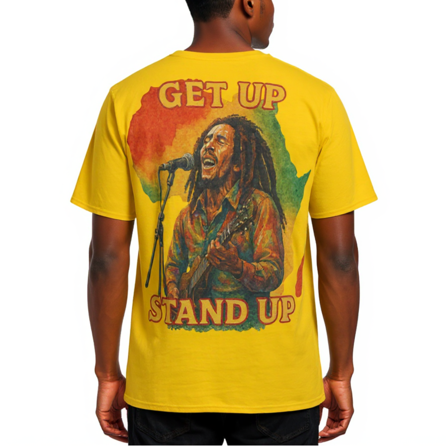 Men's Crewneck Cotton+Polyester Premium T-shirt | "Get Up, Stand Up"
