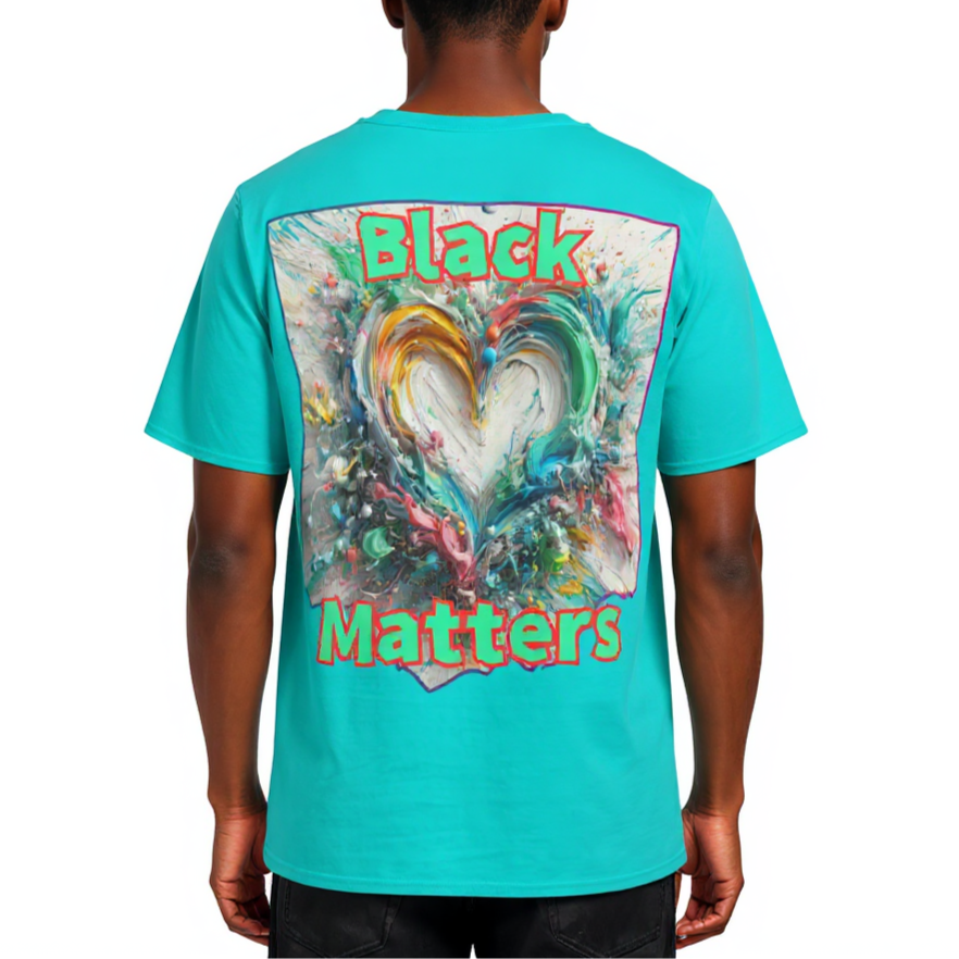 Men's Crewneck Cotton+Polyester Premium T-shirt | "BlackLoveMatters"
