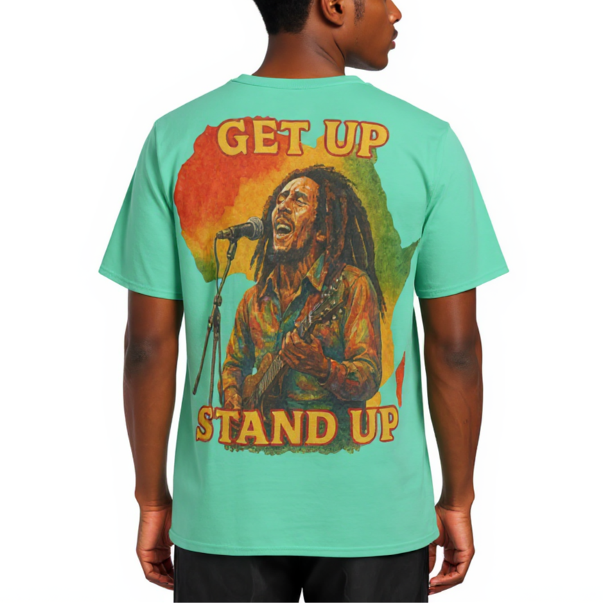 Men's Crewneck Cotton+Polyester Premium T-shirt | "Get Up, Stand Up"