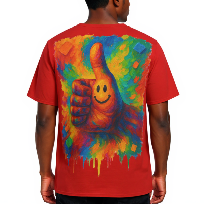 Men's Crewneck Cotton+Polyester Premium T-shirt | "Thumbs Up"