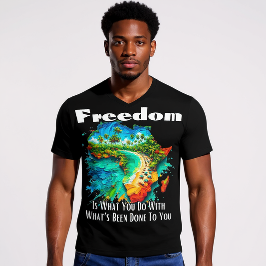 SoftSoul™ V-Neck Tee | "Freedom is..."