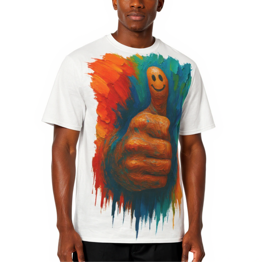 Men's Crewneck Cotton+Polyester Premium T-shirt | "Thumbs Up"