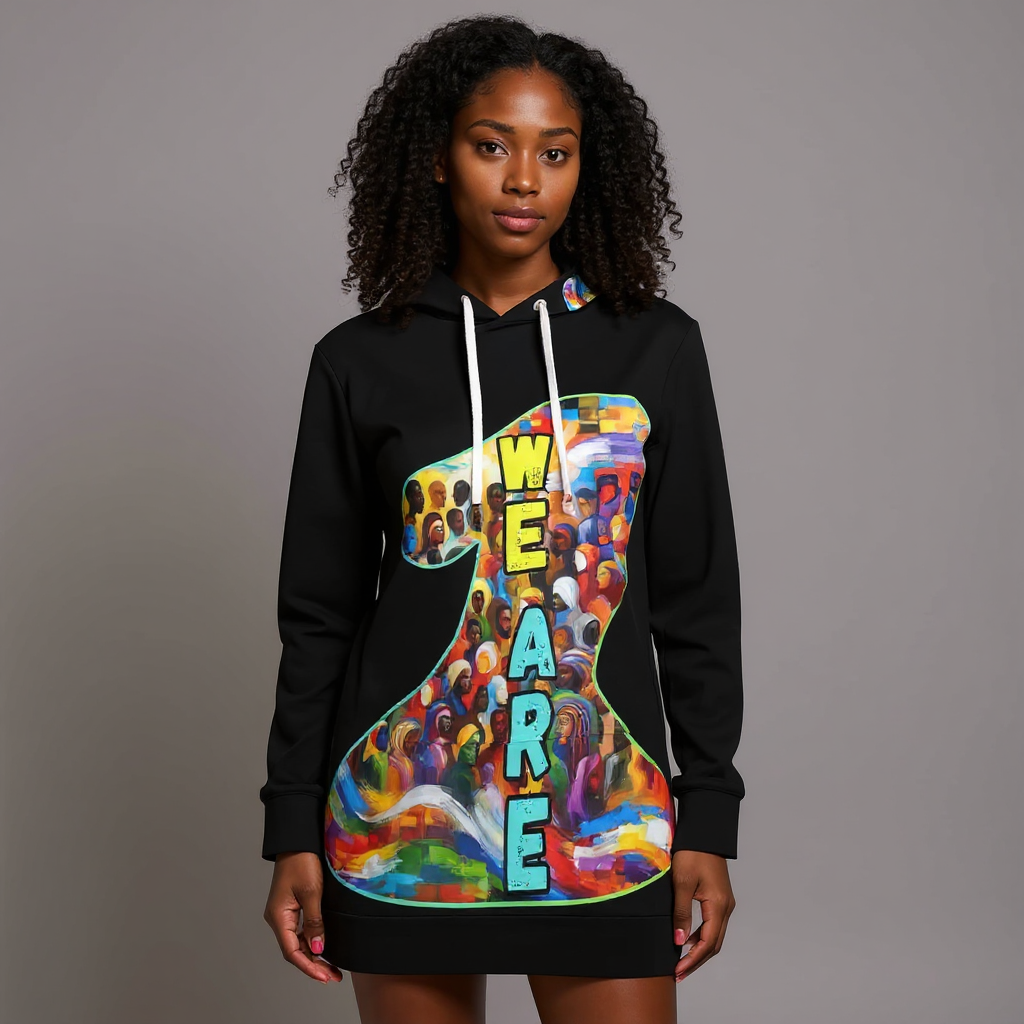 VelvetVibe™ Luxe Hoodie Dress | "We Are One"