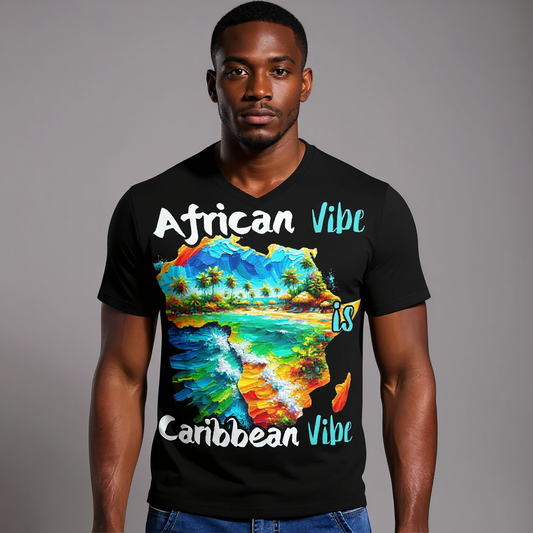 SoftSoul™ V-Neck Tee | "African Vibe is Caribbean Vibe"