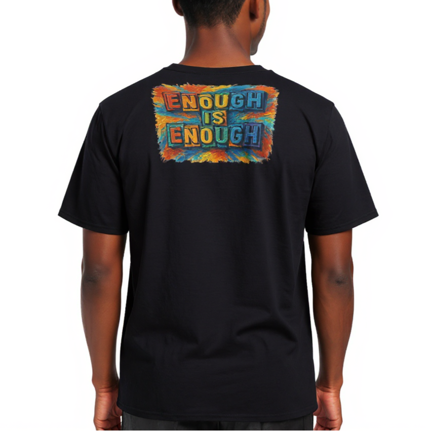 Men's Crewneck Cotton+Polyester Premium T-shirt | "Enough is Enough"
