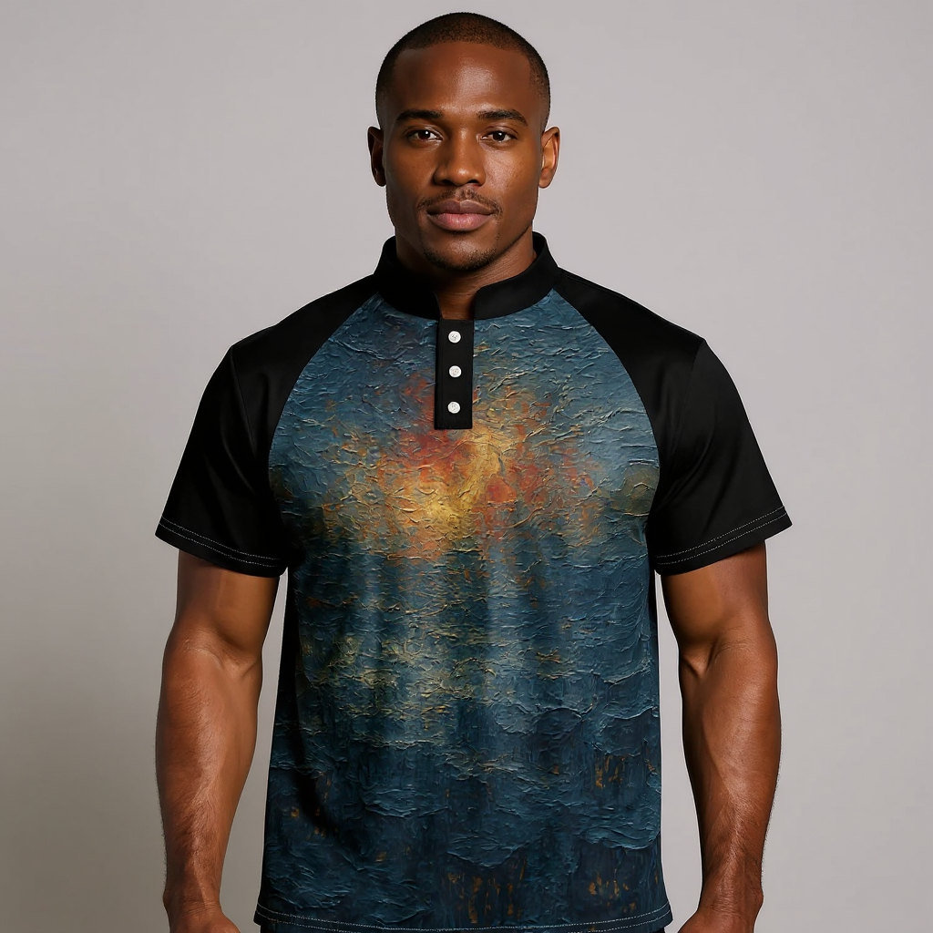 Island Icon Polo |"Sunset Abstract Print"