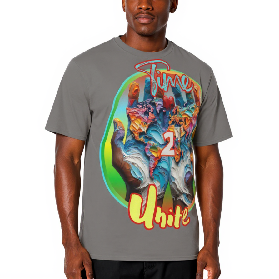Men's Crewneck Cotton+Polyester Premium T-shirt | "Time 2 Unite"