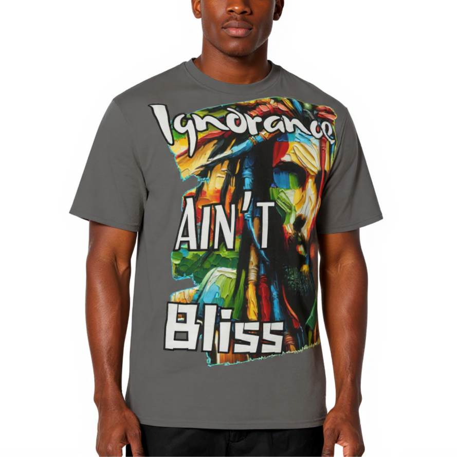 Men's Crewneck Cotton+Polyester Premium T-shirt | "Ignorance Ain't Bliss"