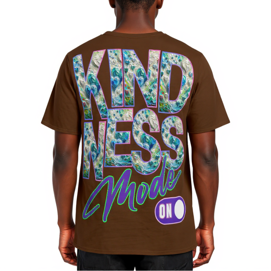 Men's Crewneck Cotton+Polyester Premium T-shirt | "Kindness Mode On"