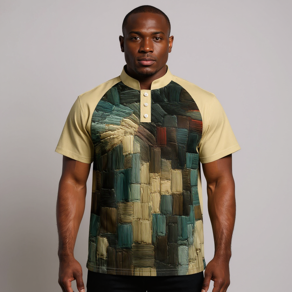 Island Icon Polo |"Paint Abstract Print"