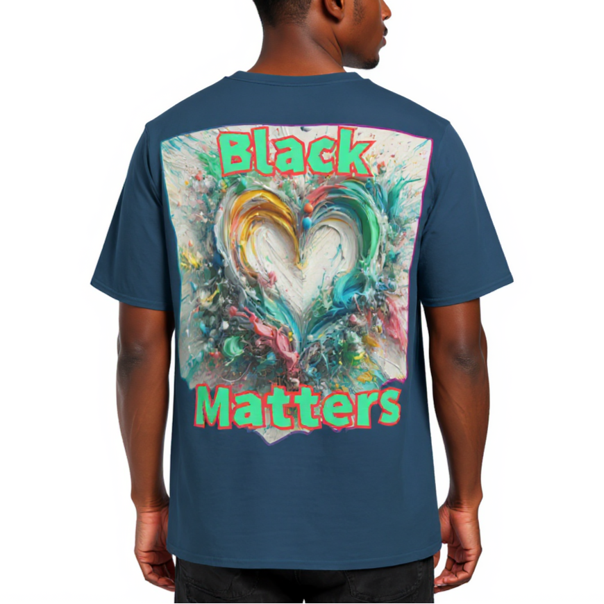 Men's Crewneck Cotton+Polyester Premium T-shirt | "BlackLoveMatters"