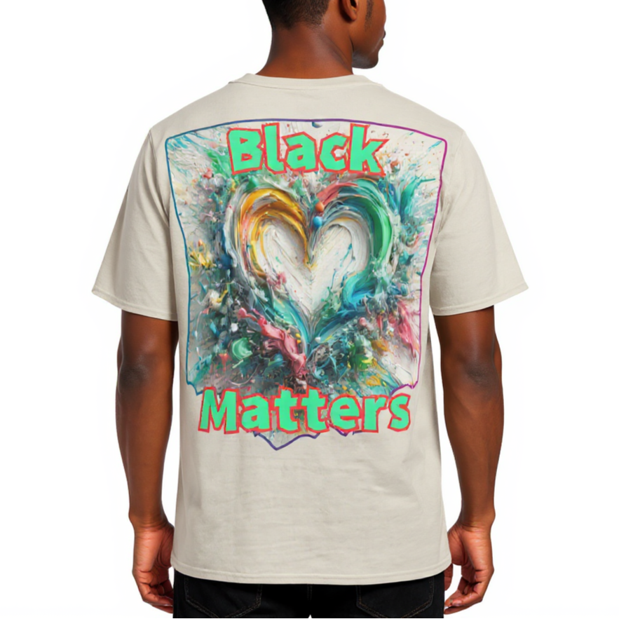 Men's Crewneck Cotton+Polyester Premium T-shirt | "BlackLoveMatters"