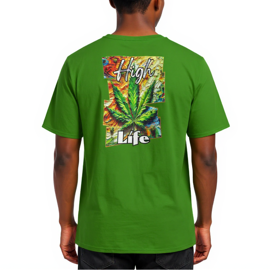 Men's Crewneck Cotton+Polyester Premium T-shirt | "High Life"
