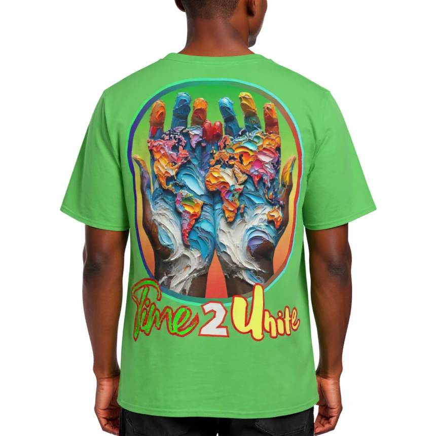 Men's Crewneck Cotton+Polyester Premium T-shirt | "Time 2 Unite"