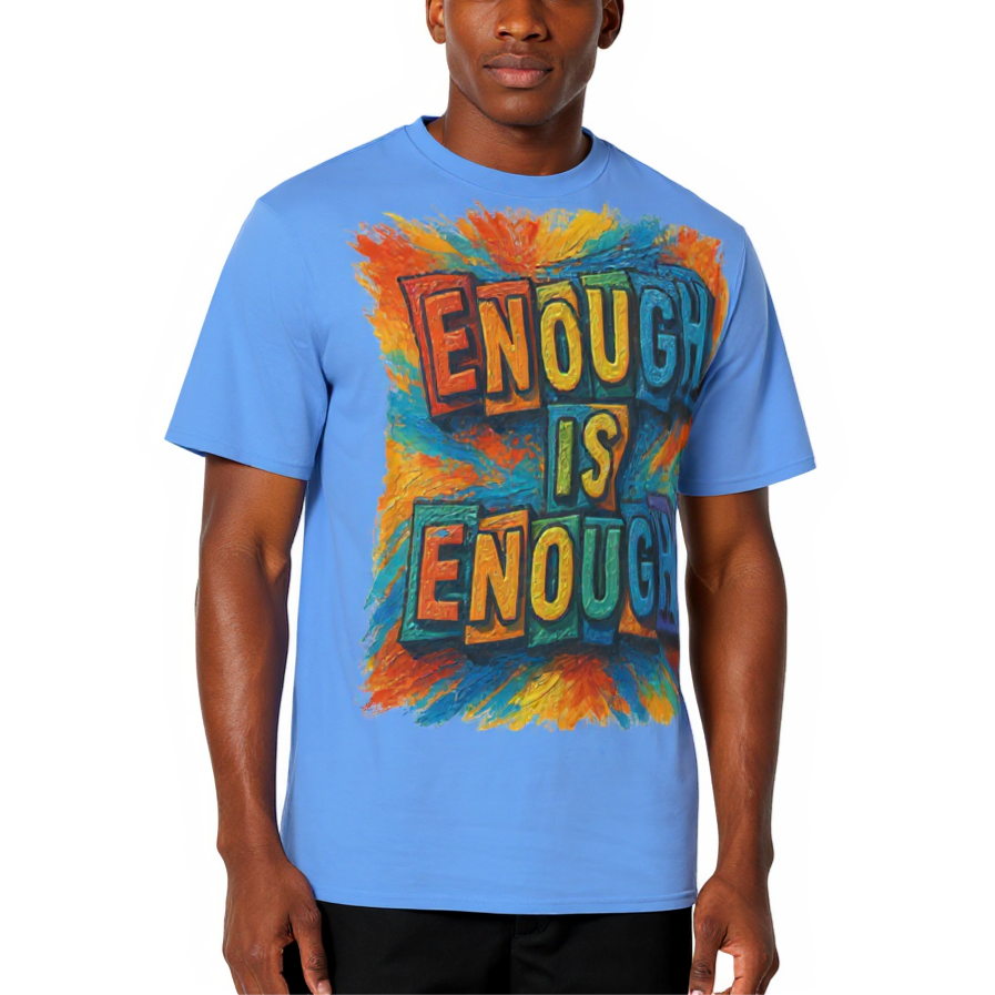 Men's Crewneck Cotton+Polyester Premium T-shirt | "Enough is Enough"