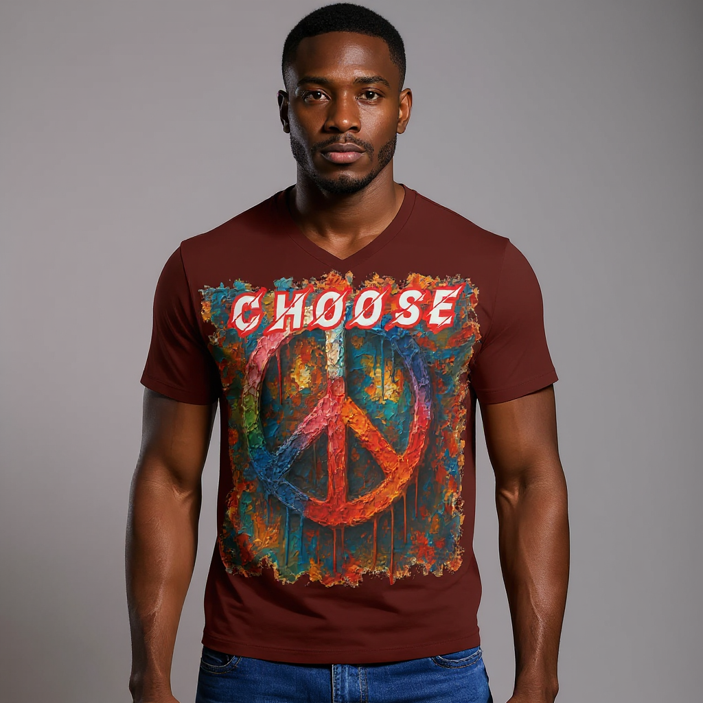 SoftSoul™ V-Neck Tee | "Choose Peace"