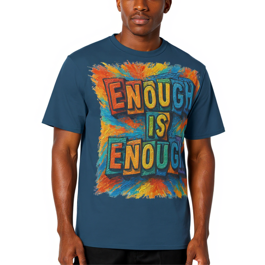 Men's Crewneck Cotton+Polyester Premium T-shirt | "Enough is Enough"