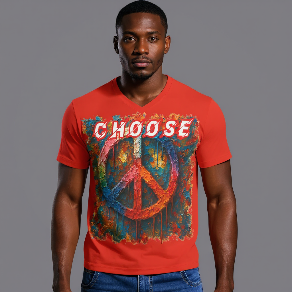 SoftSoul™ V-Neck Tee | "Choose Peace"