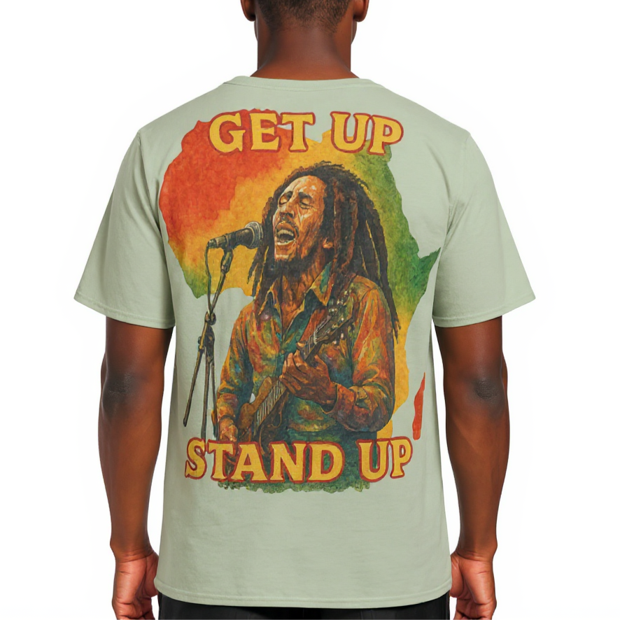 Men's Crewneck Cotton+Polyester Premium T-shirt | "Get Up, Stand Up"