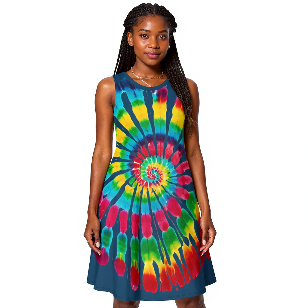Island Breeze Casual Pocket Dress| "TieDye Abstract"