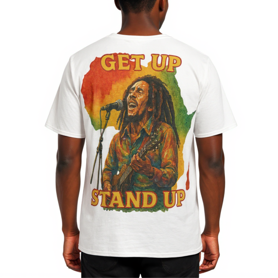 Men's Crewneck Cotton+Polyester Premium T-shirt | "Get Up, Stand Up"