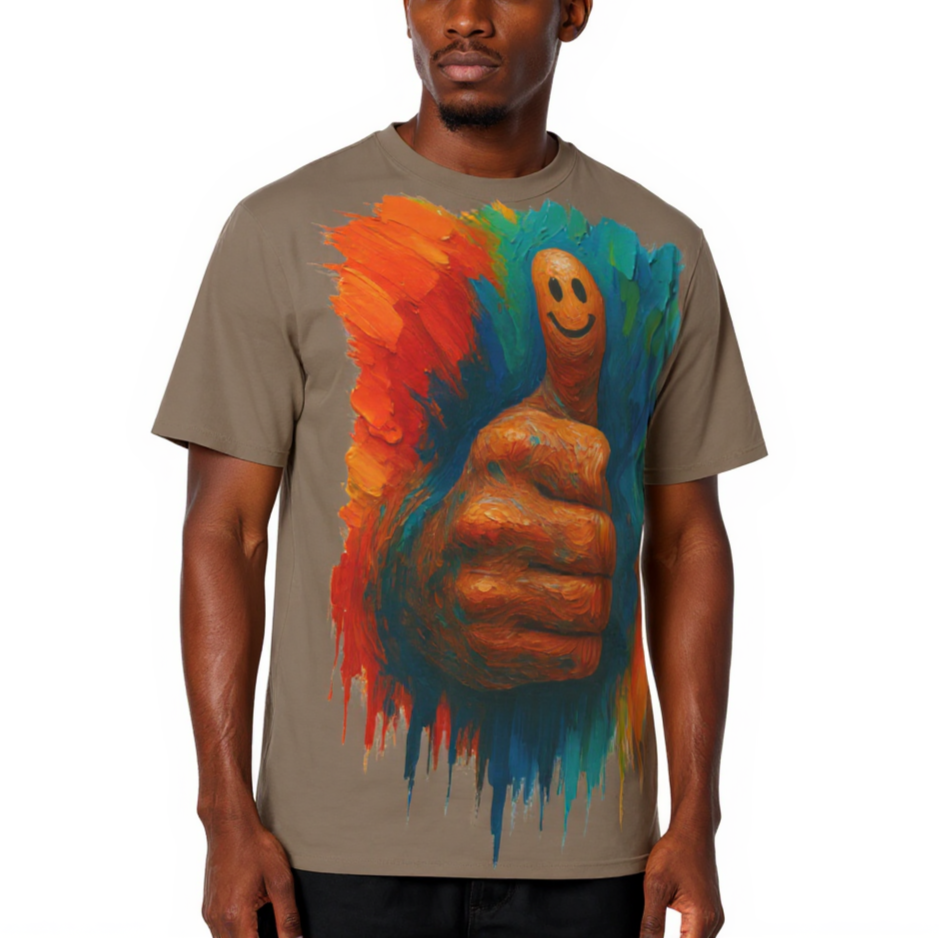 Men's Crewneck Cotton+Polyester Premium T-shirt | "Thumbs Up"