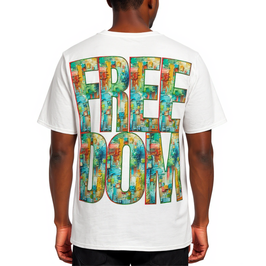 Men's Crewneck Cotton+Polyester Premium T-shirt | "Live.Fee, Free.Dom"
