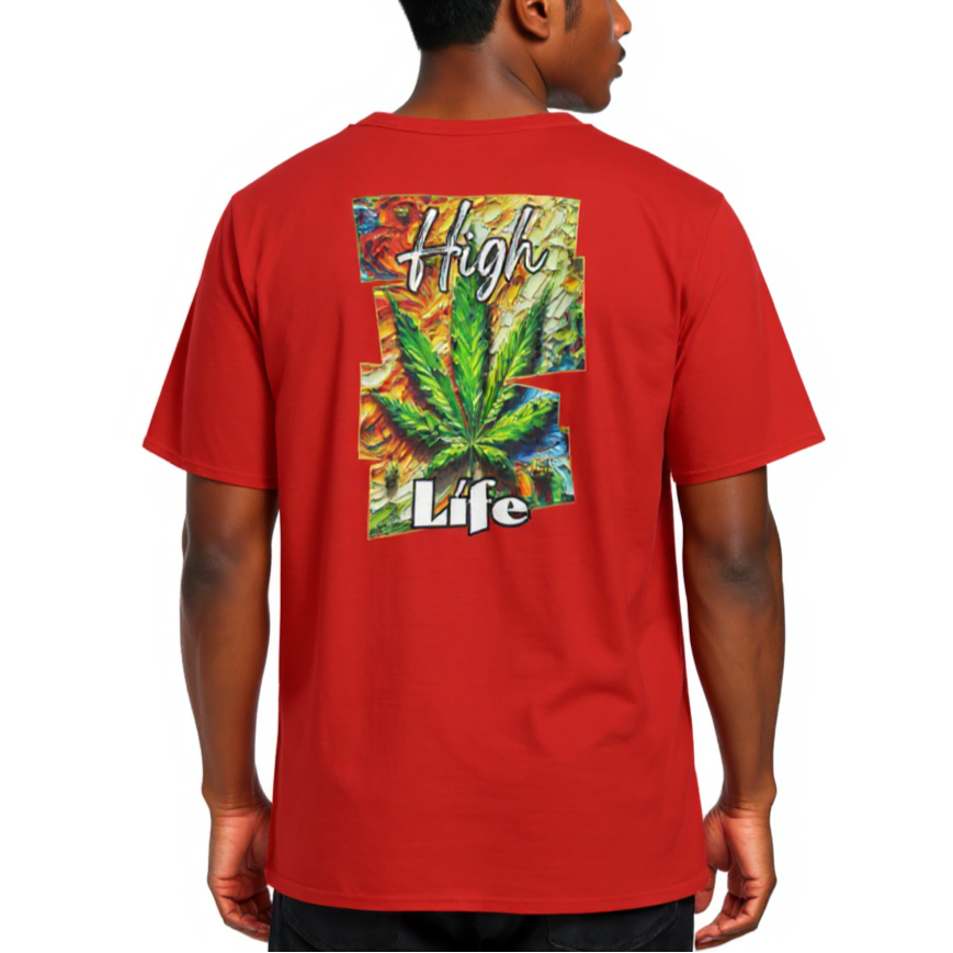 Men's Crewneck Cotton+Polyester Premium T-shirt | "High Life"
