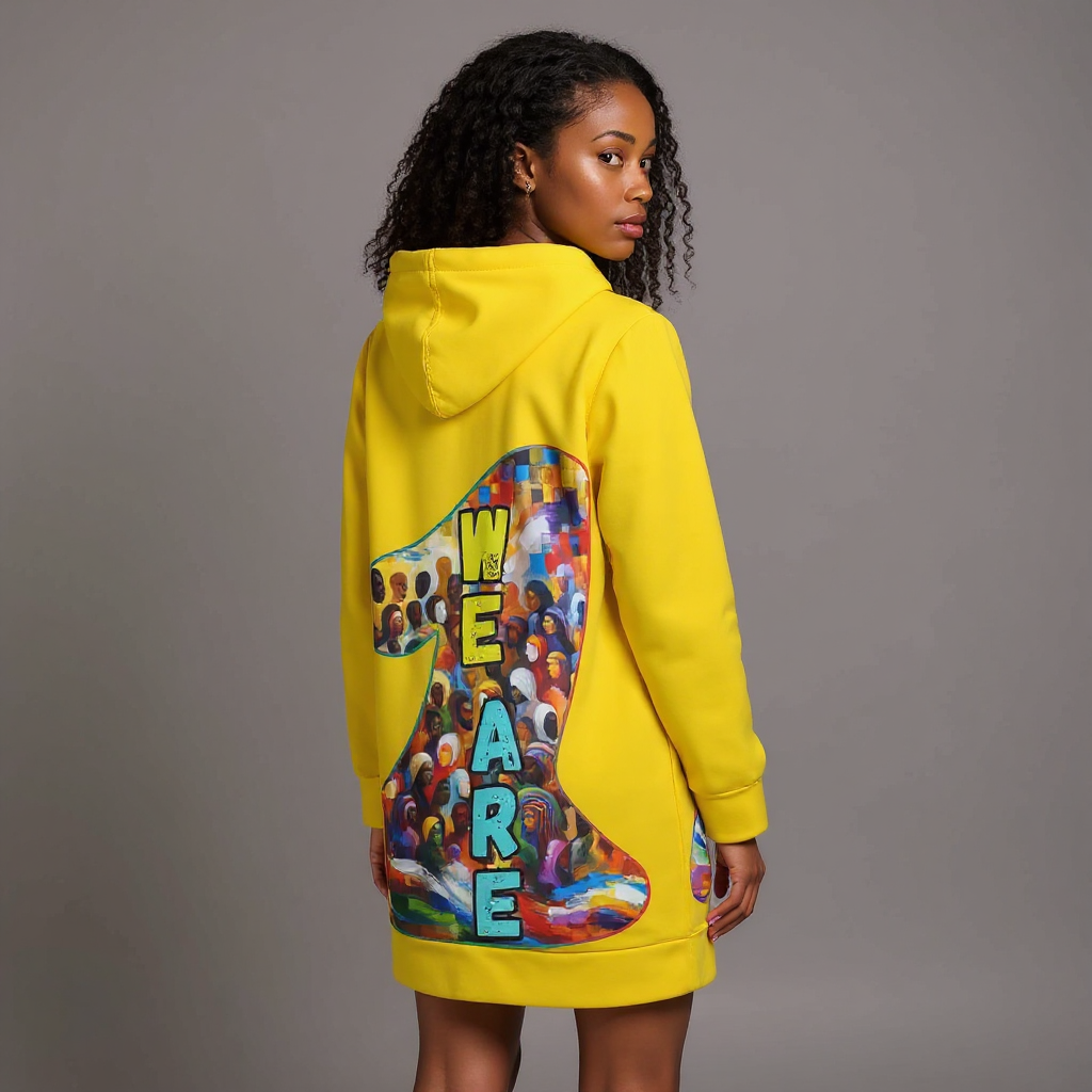 VelvetVibe™ Luxe Hoodie Dress | "We Are One"