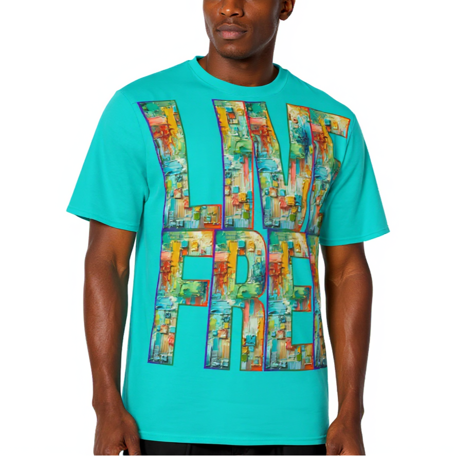 Men's Crewneck Cotton+Polyester Premium T-shirt | "Live.Fee, Free.Dom"