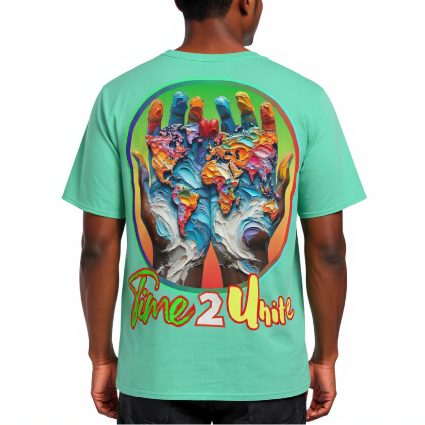 Men's Crewneck Cotton+Polyester Premium T-shirt | "Time 2 Unite"