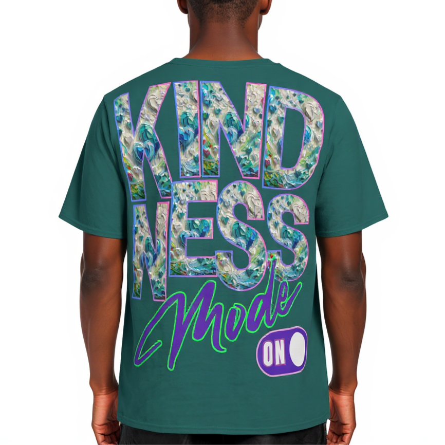 Men's Crewneck Cotton+Polyester Premium T-shirt | "Kindness Mode On"