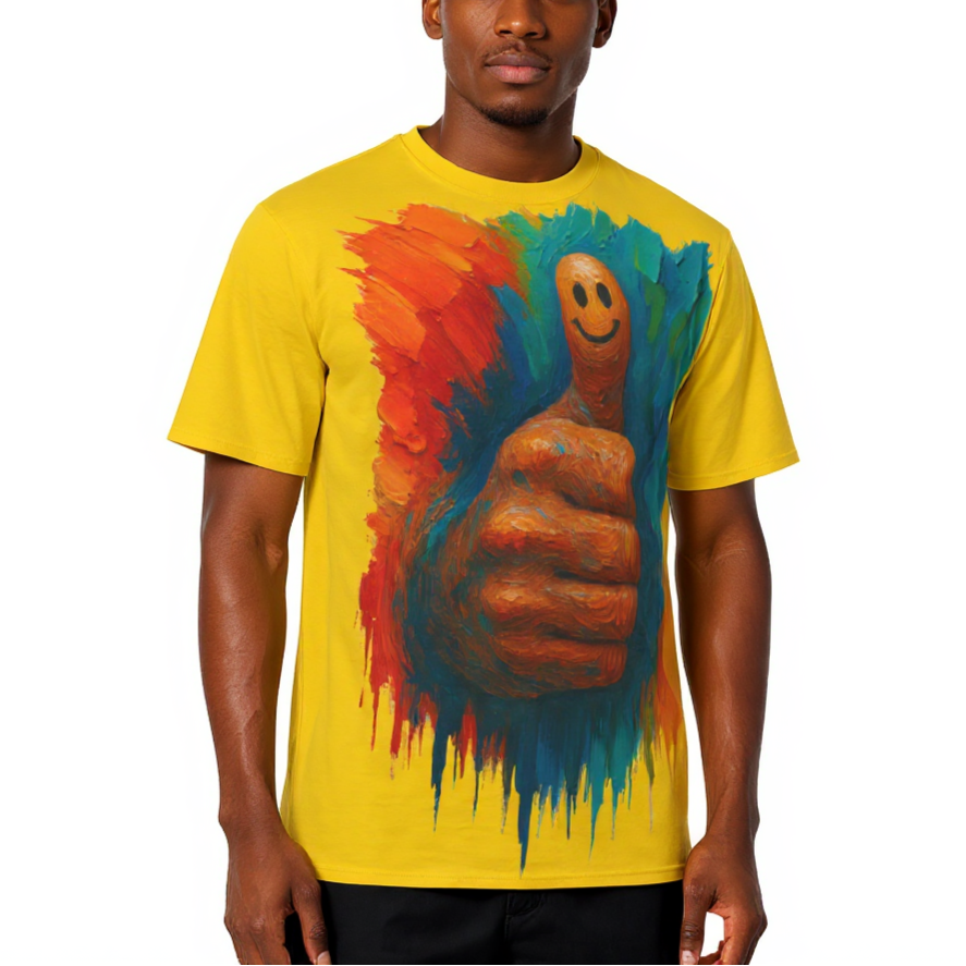 Men's Crewneck Cotton+Polyester Premium T-shirt | "Thumbs Up"