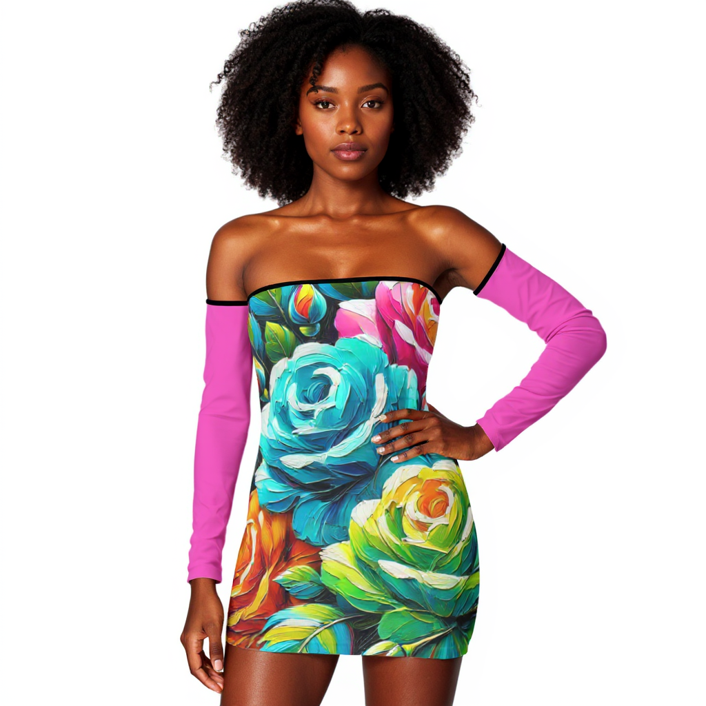 Sunset Siren Strapless Lace-Up Dress |"Floral Print"