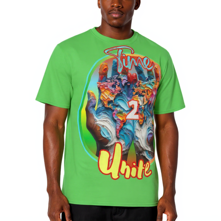 Men's Crewneck Cotton+Polyester Premium T-shirt | "Time 2 Unite"