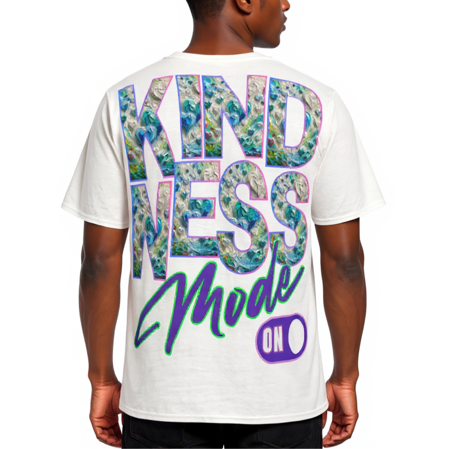 Men's Crewneck Cotton+Polyester Premium T-shirt | "Kindness Mode On"