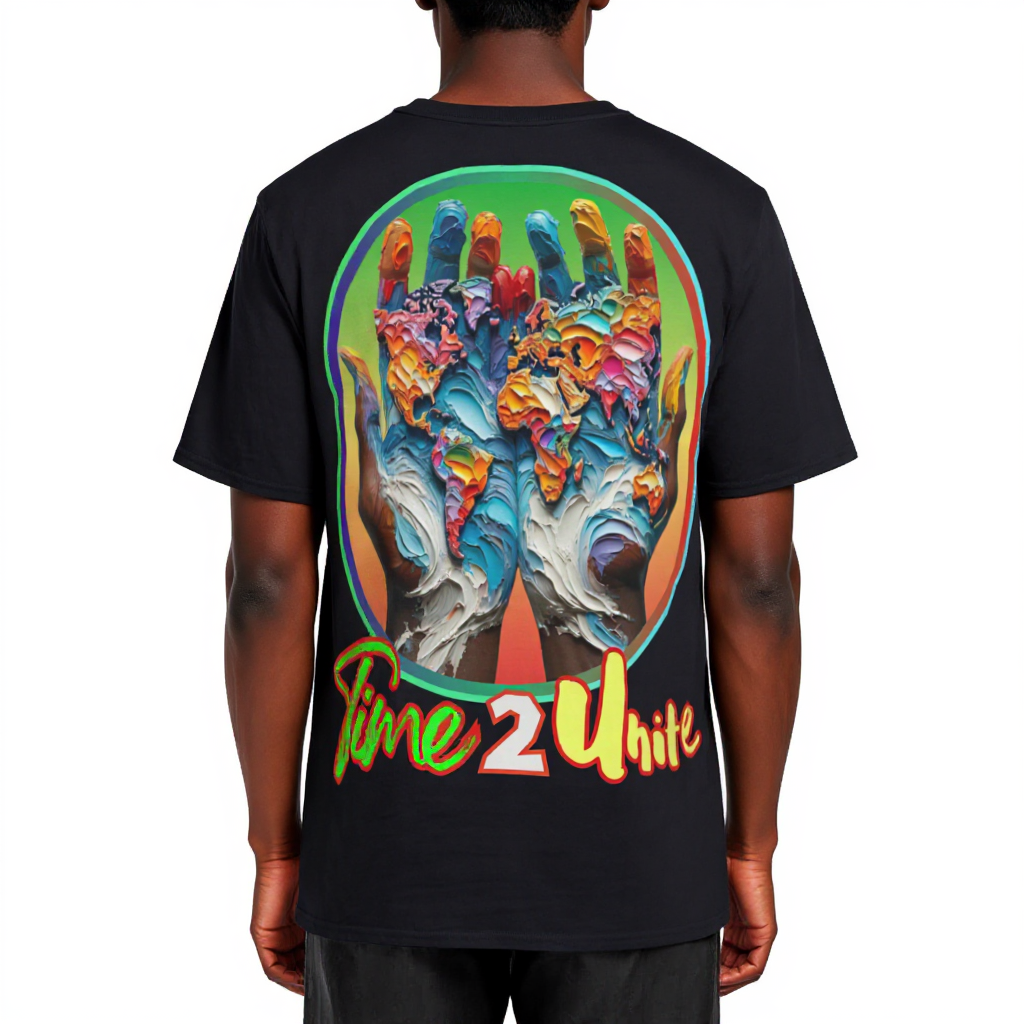 Men's Crewneck Cotton+Polyester Premium T-shirt | "Time 2 Unite"
