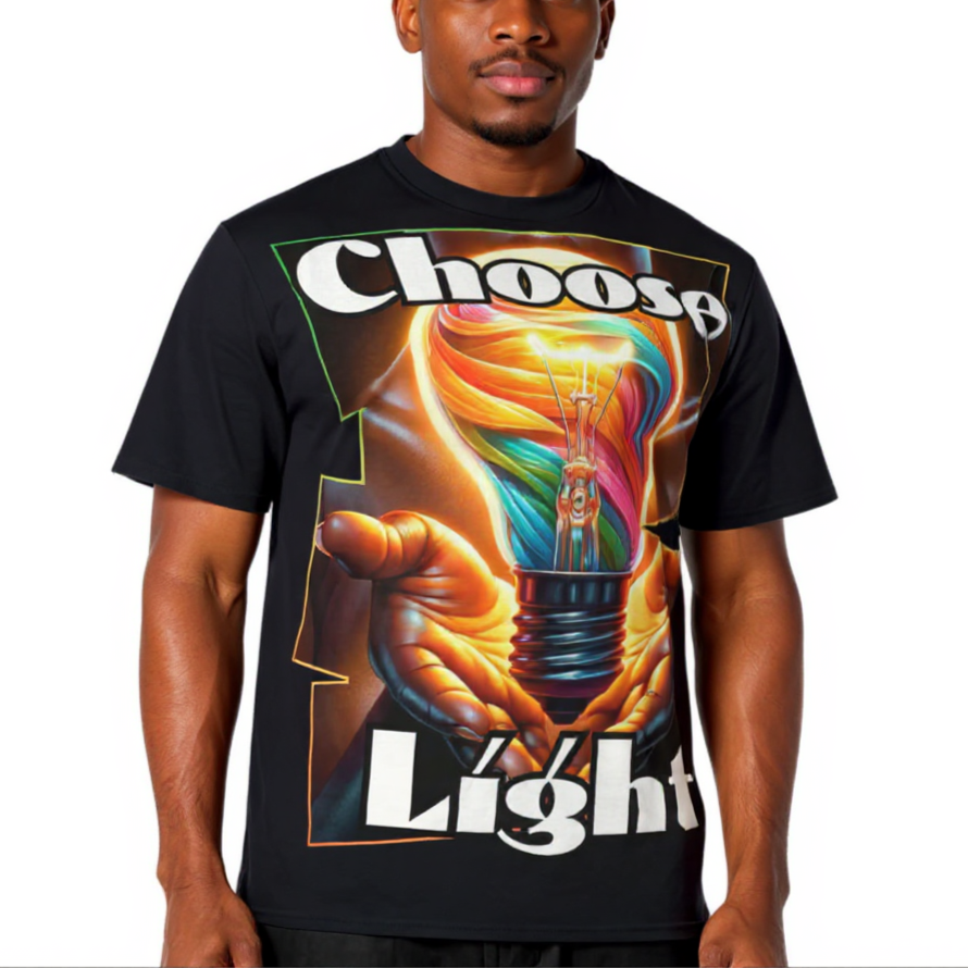 Men's Crewneck Cotton+Polyester Premium T-shirt | "Choose Light"
