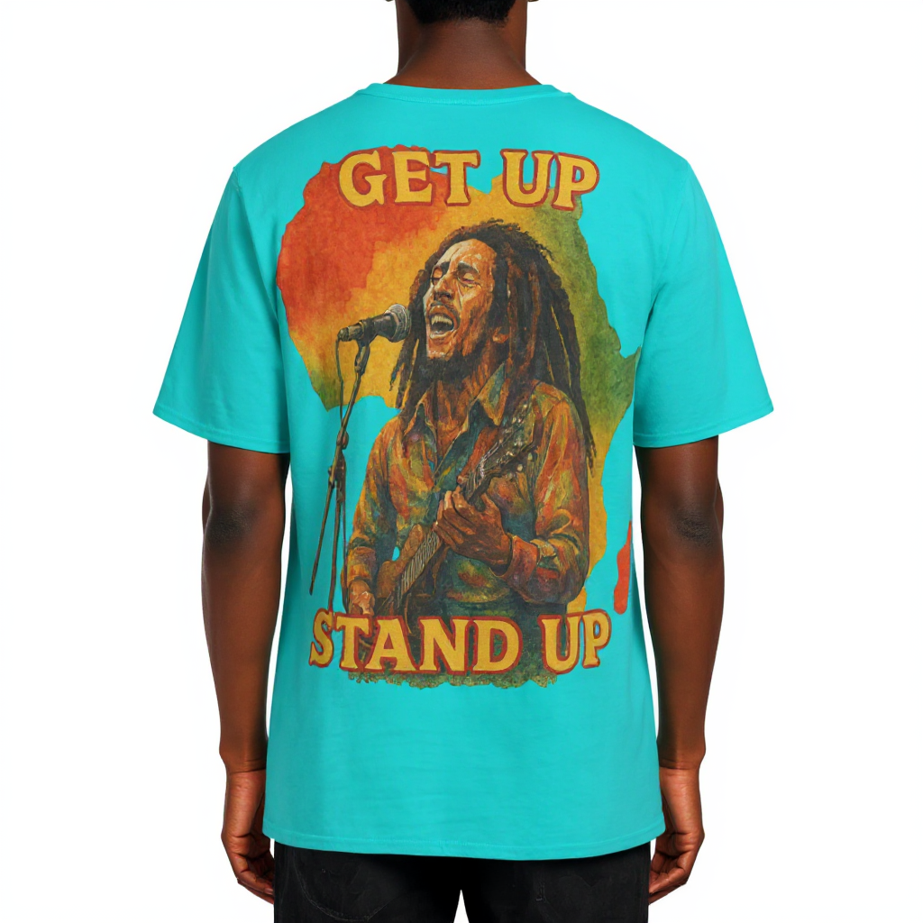Men's Crewneck Cotton+Polyester Premium T-shirt | "Get Up, Stand Up"
