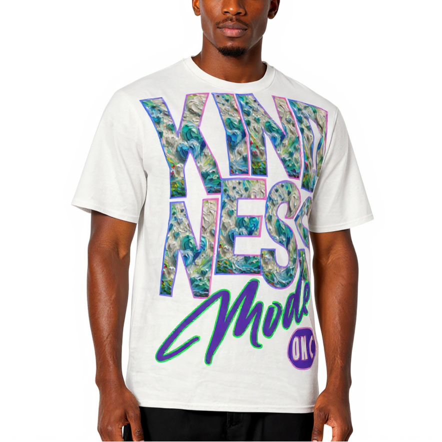 Men's Crewneck Cotton+Polyester Premium T-shirt | "Kindness Mode On"