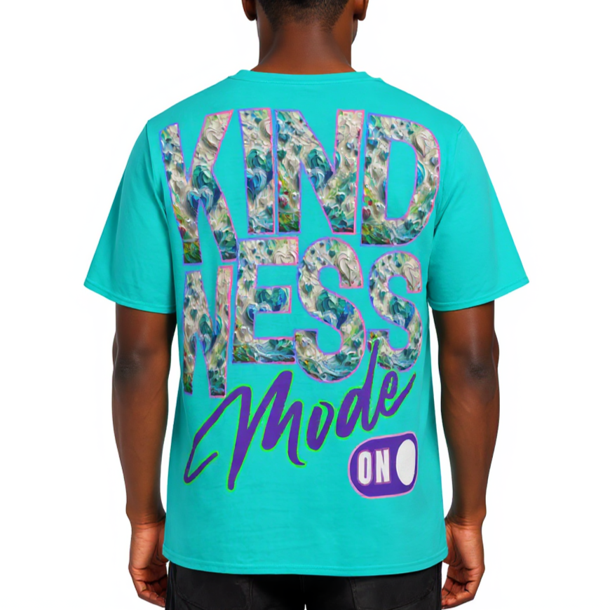 Men's Crewneck Cotton+Polyester Premium T-shirt | "Kindness Mode On"