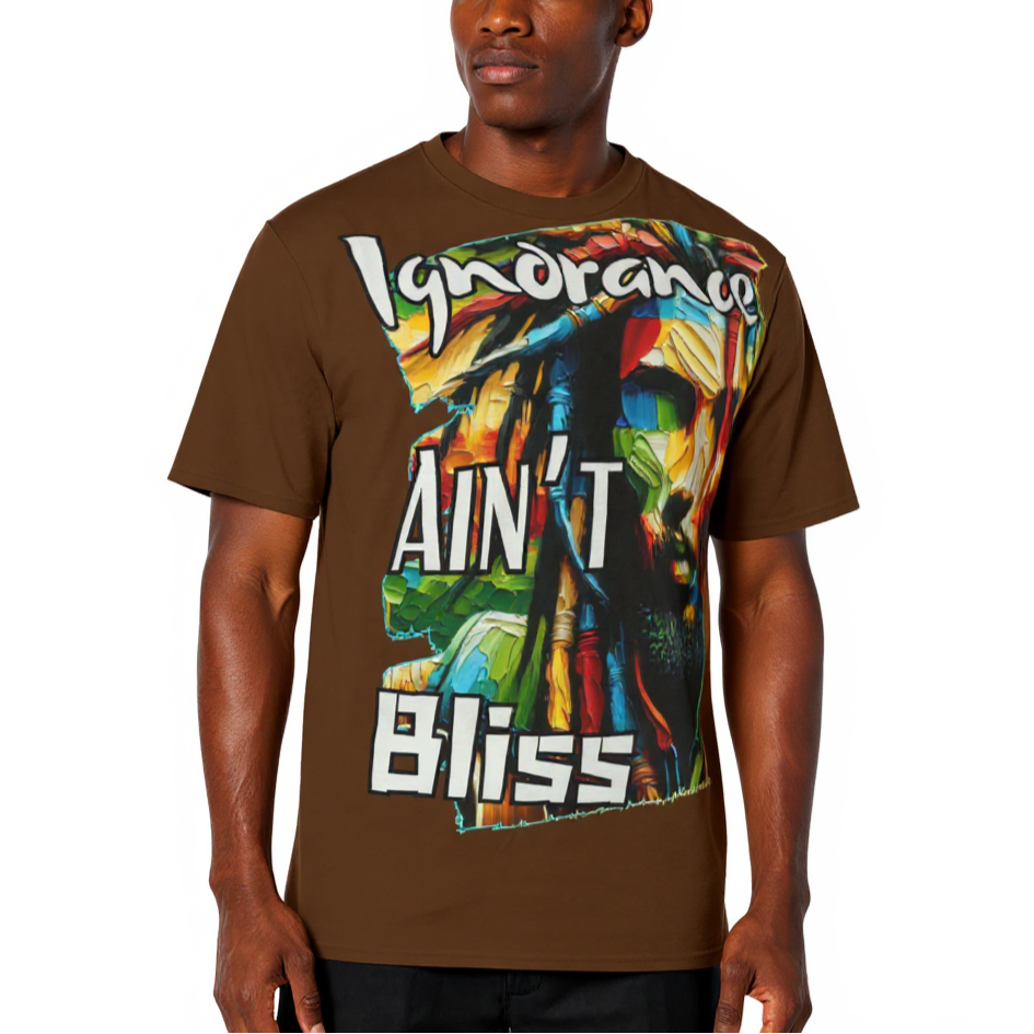 Men's Crewneck Cotton+Polyester Premium T-shirt | "Ignorance Ain't Bliss"