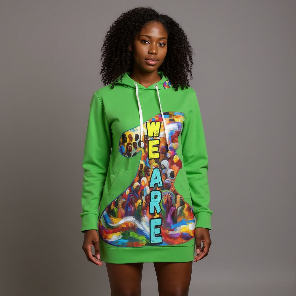 VelvetVibe™ Luxe Hoodie Dress | "We Are One"