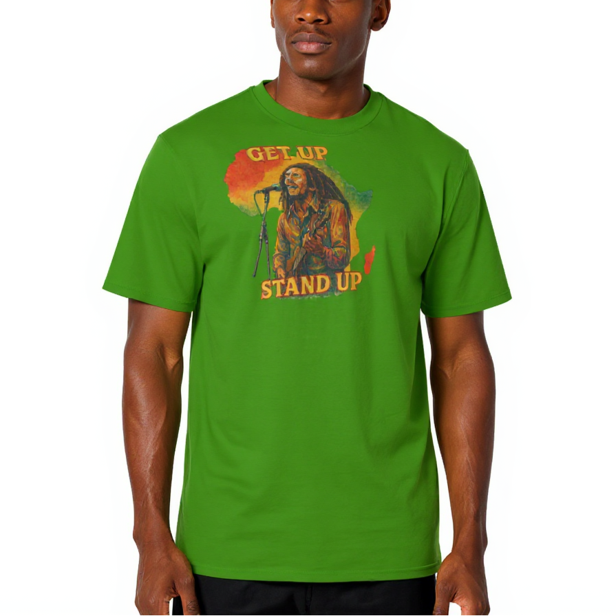 Men's Crewneck Cotton+Polyester Premium T-shirt | "Get Up, Stand Up"