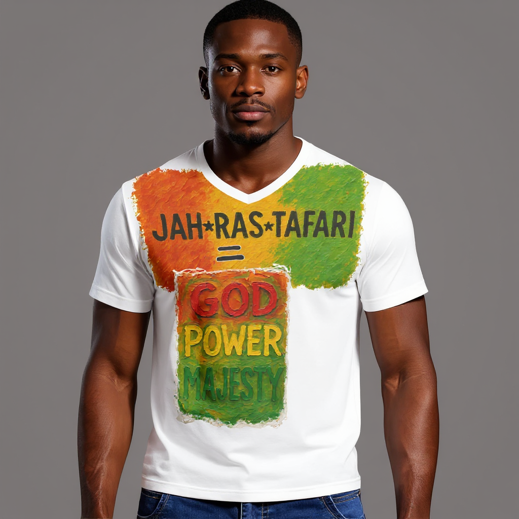 SoftSoul™ V-Neck Tee | "Jah.Ras.Tafari"